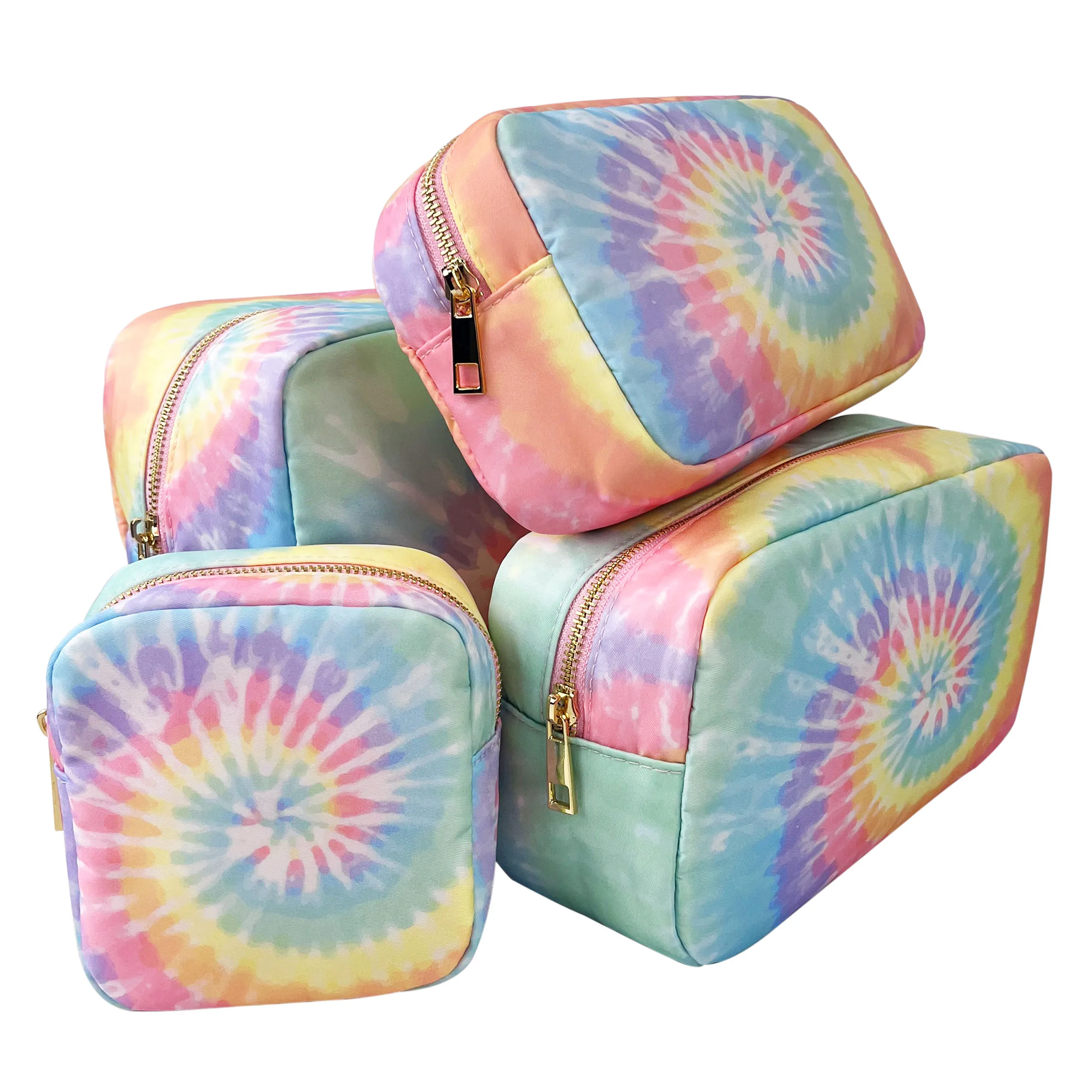 Tie-dye Cosmetic Pouch Bag Nylon Zipper Travel Portable Toiletry Makeup Bag Storage Bags Waterproof