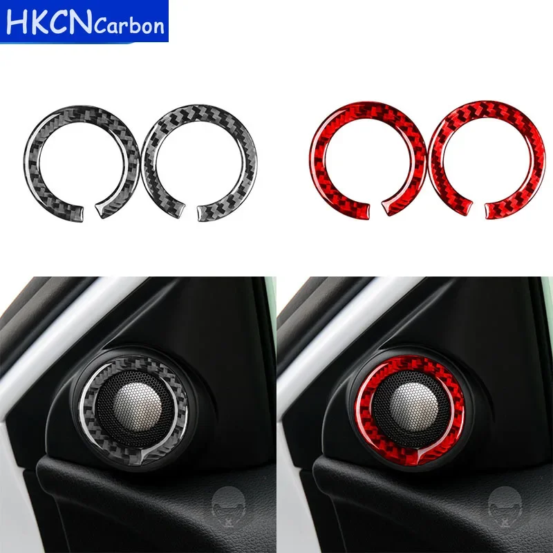 

For Honda Accord 2014 2015 2016 2017 Carbon Fiber Tweeter Ring Sticker Panel Cover Trim Car Interior Accessories Car styling