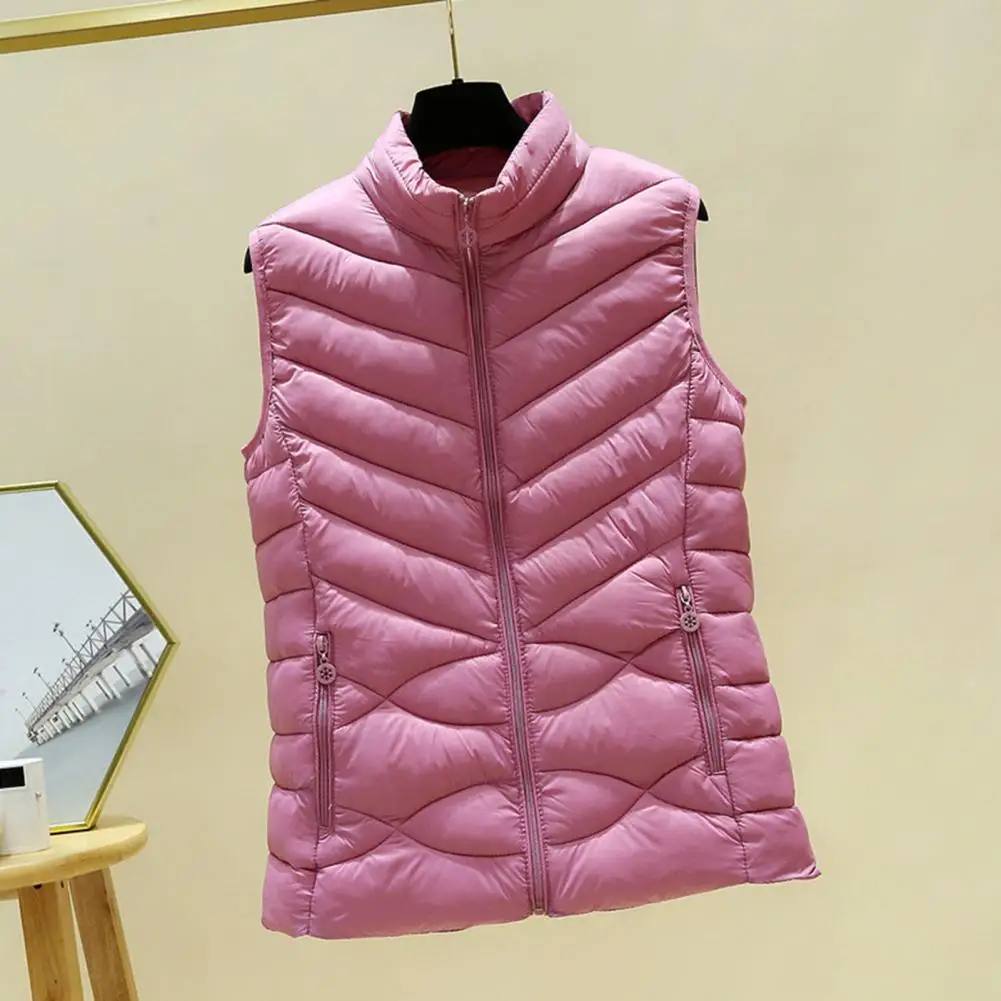 

Padded Sleeveless Vest Stylish Women's Padded Vest for Autumn Winter Ultra Light Windproof Waistcoat with Zipper Closure Slim