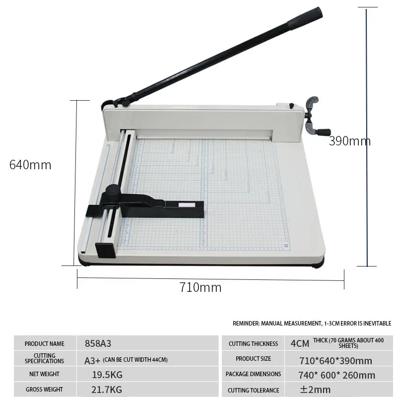 858 Type A3 Paper Cutter Cutting Knife Photo Album Book Trimming Machine Cutting Machine Office Special Paper Cutting Tool