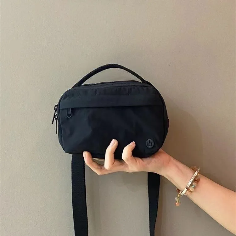 Macaron colored nylon small square bag, lightweight canvas bag, casual mobile phone bag view 2