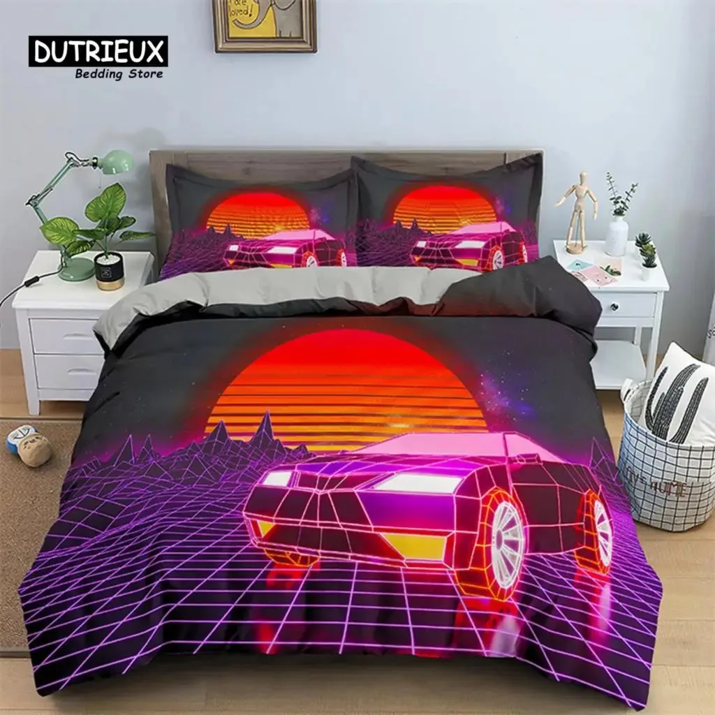 

Japanese Waves Duvet Cover Microfiber Abstract Geometric Pattern Bedding Set Psychedelic Comforter Cover For Girls Teen Bedroom