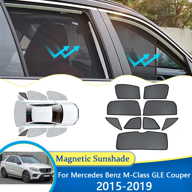 

For Mercedes Benz M-Class GLE Couper C292 2015~2019 Magnetic Sunshade blocking Curtain Privacy Shading Sunshade Auto Accessories