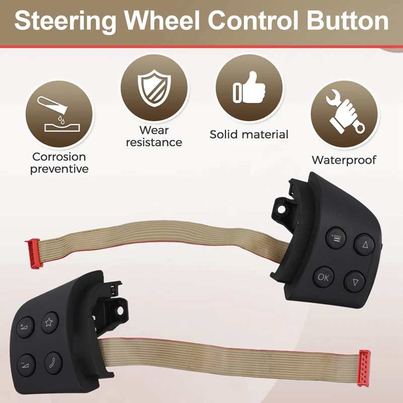 Left Or Right Multifunction Steering Wheel Control Button For VW Jetta Golf MK5 Passat B6 Tiguan 1K0959537J 1K0959538F