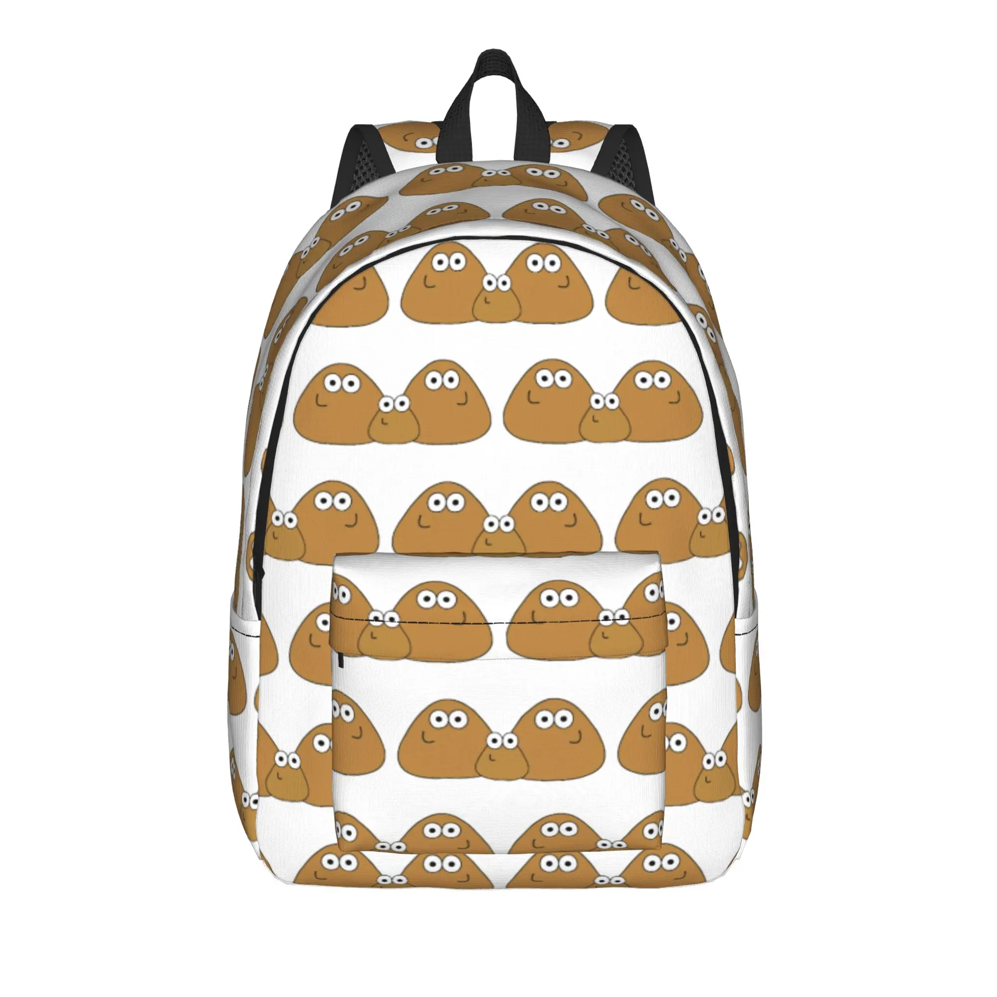 Virtual-Alien Pet P-Pou Teenage Backpack Lightweight Student Work Cartoon Game Daypack Men Women Laptop Computer Shoulder Bag