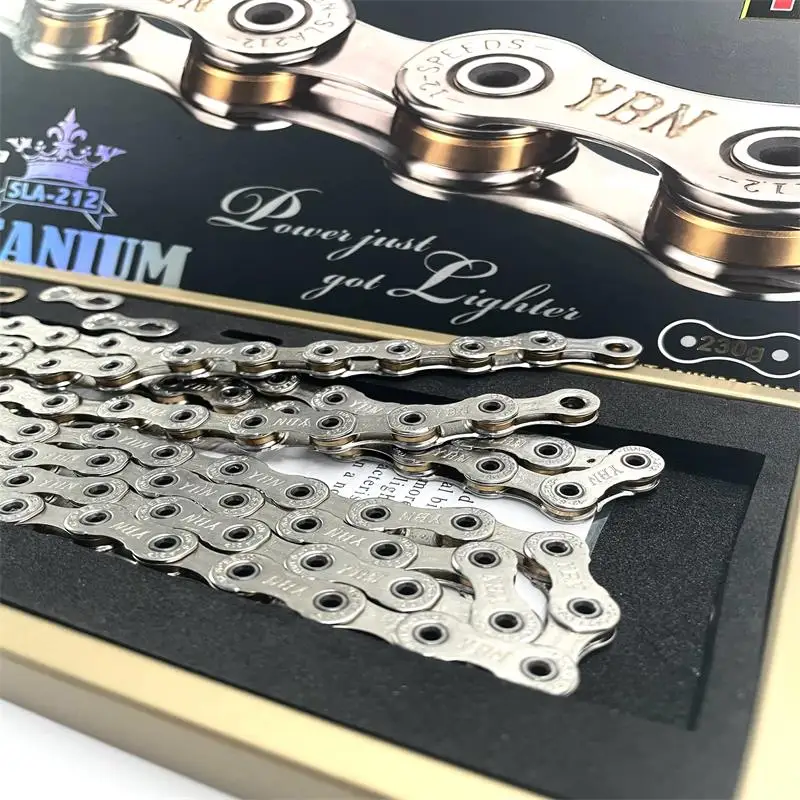 YBN 12 speed Bike Titanium Chain 126 Links 230g MTB road bike chain  compatible with SRAM SHIMANO Campagnolo Titanium coating