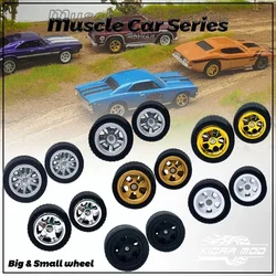 KICARMOD 1/64 Front Small and Rear Large Wheels (5 sets)Muscle Car Wheels for 1:64 For Technical Sports car Toys Adult Gift