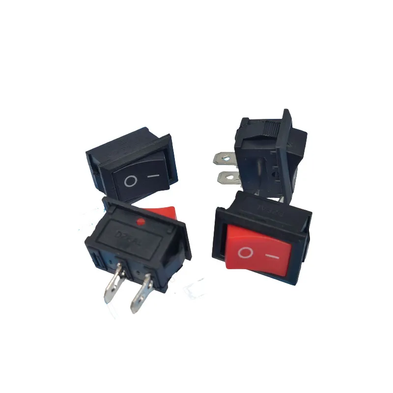 ZJSHUYI Single Pole Boat Switch Rocker Power Switch KCD1-101 Red 2 Feet 2 Gear Electronic Scale Switch Iron Feet