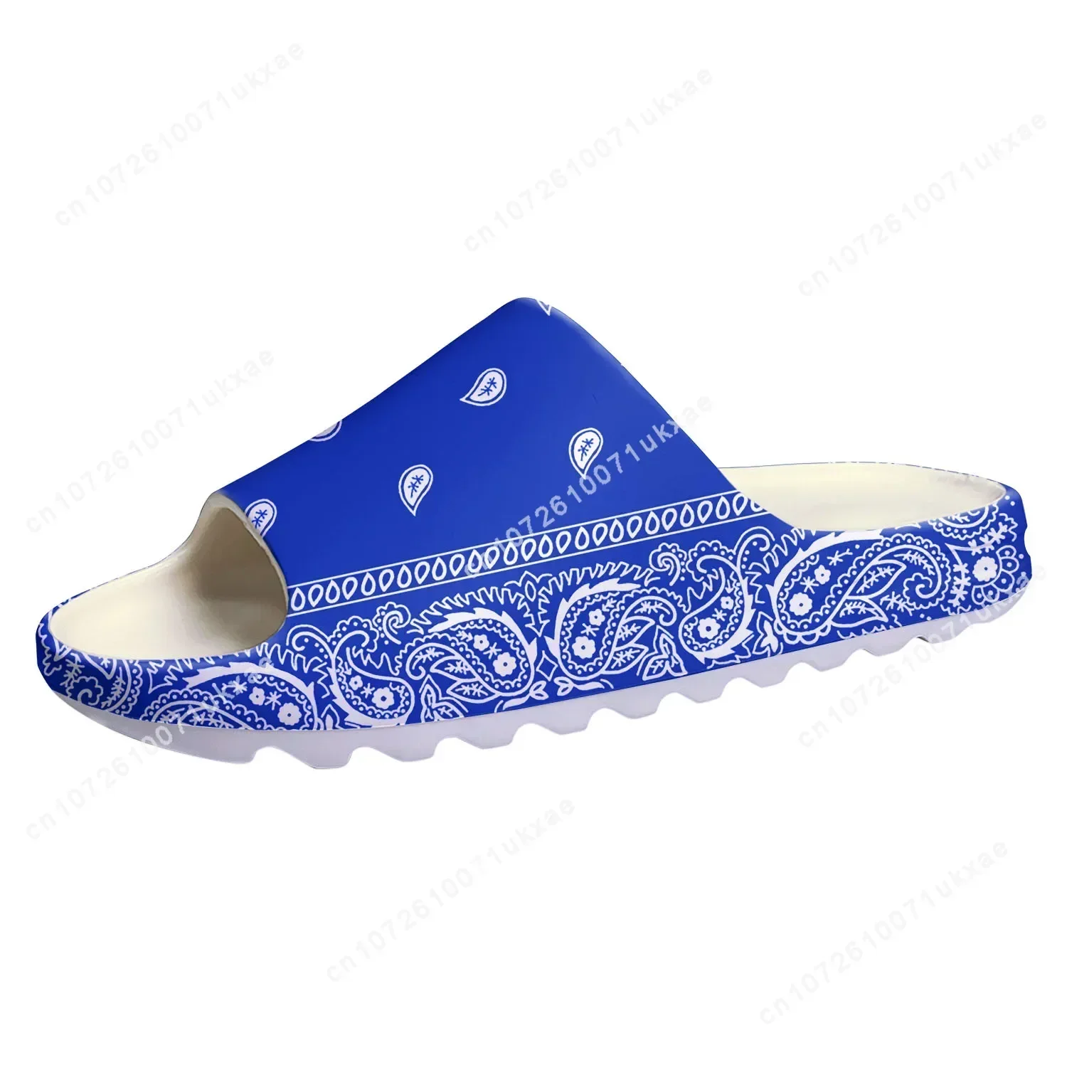 Bandana Paisley Soft Sole Sllipers Home Clogs Black White Blue Step On Water Shoes Mens Womens Step in Custom Sandals