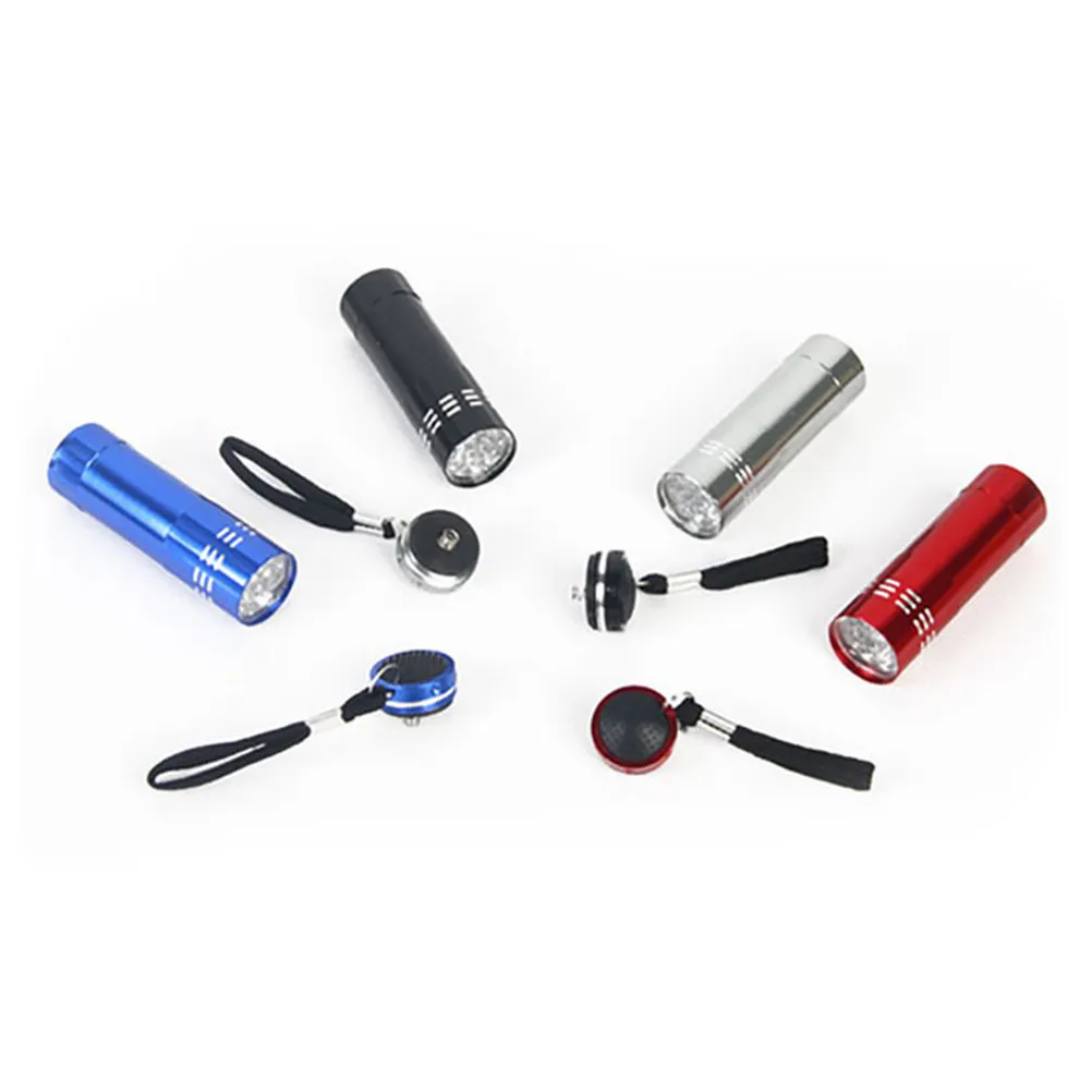 9 Leds Ultraviolet LED Flashlight Portable Nail Gel Dryer Uv Blacklight Torch Fast Dry Money Red Nail