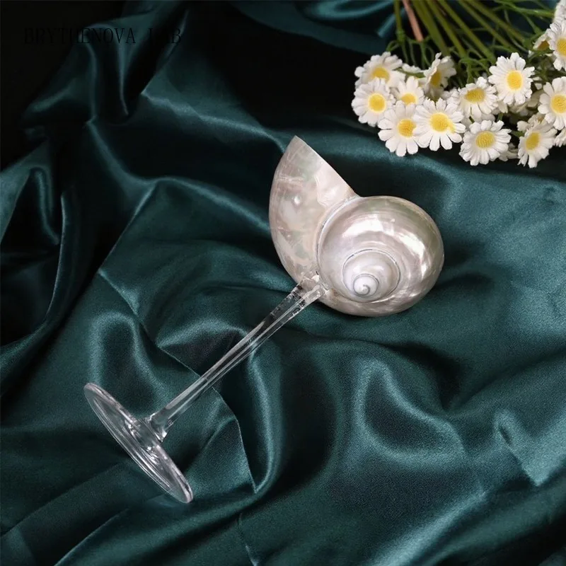 Light Luxury Conch Shell Champagne Flute Glass - Household Drinking Home Set Bar Decor, Wedding Gift, Artistic Photography Props