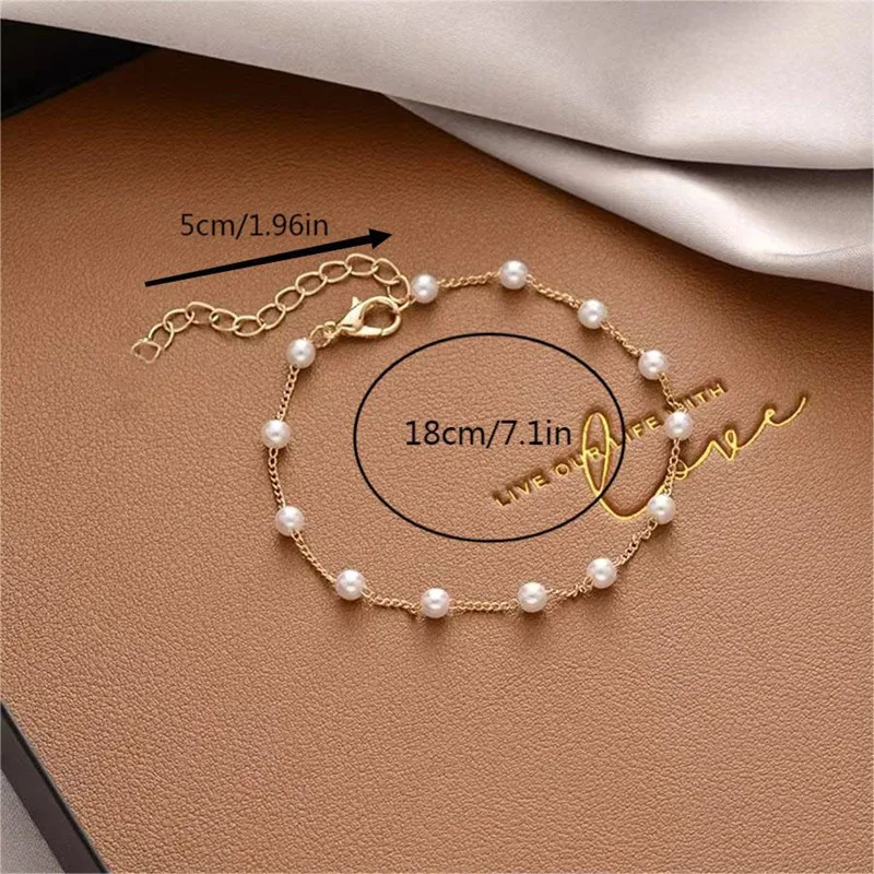 Mini Summer Pearl Bracelets for Women Fashion Silver Color Adjustable Elegant Pearls Bangle Fine Wedding Banquet Jewelry Gifts