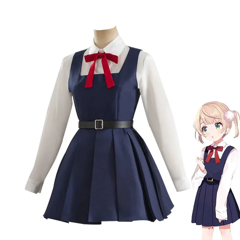 Success! !Loli Kami Requiem Shigure Ui Cosplay Costume Wig JK Girl School Uniform Vtuber Cute Kawaii Lolita Blue Dress Wig Set