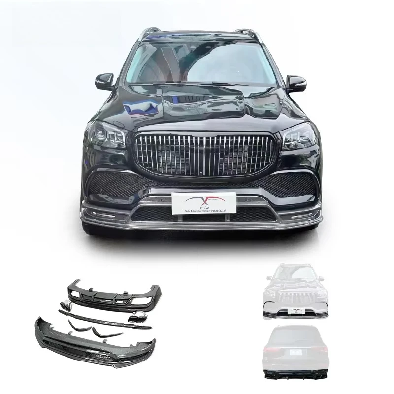 Car Exterior Modification Parts for Benz GLS Upgrade Body Kit to LD Style Carbon Fiber Front Lip Rear Diffuser Tail Throat