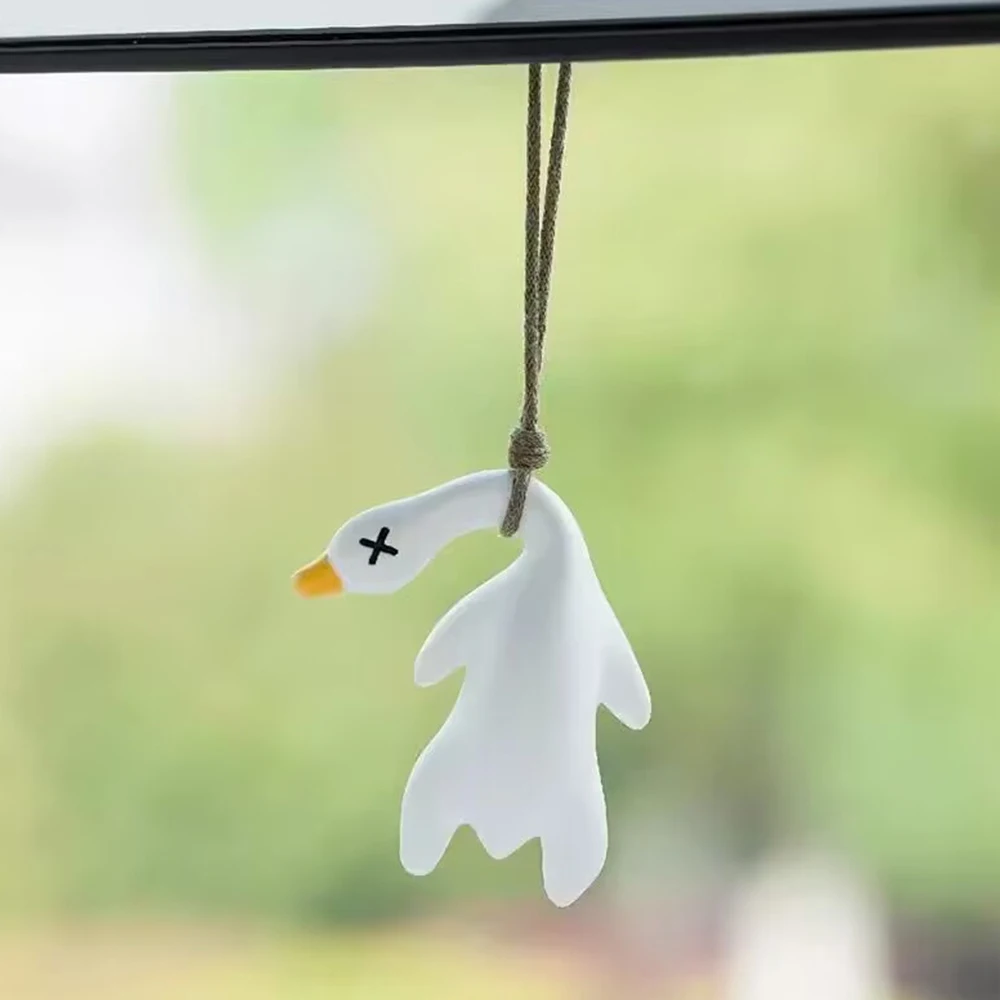 Funny Goose Keychain Roast Duck Rope Keyring Backpack Pendant Car Hanging Accessories Ultraviolet Color Change Gift