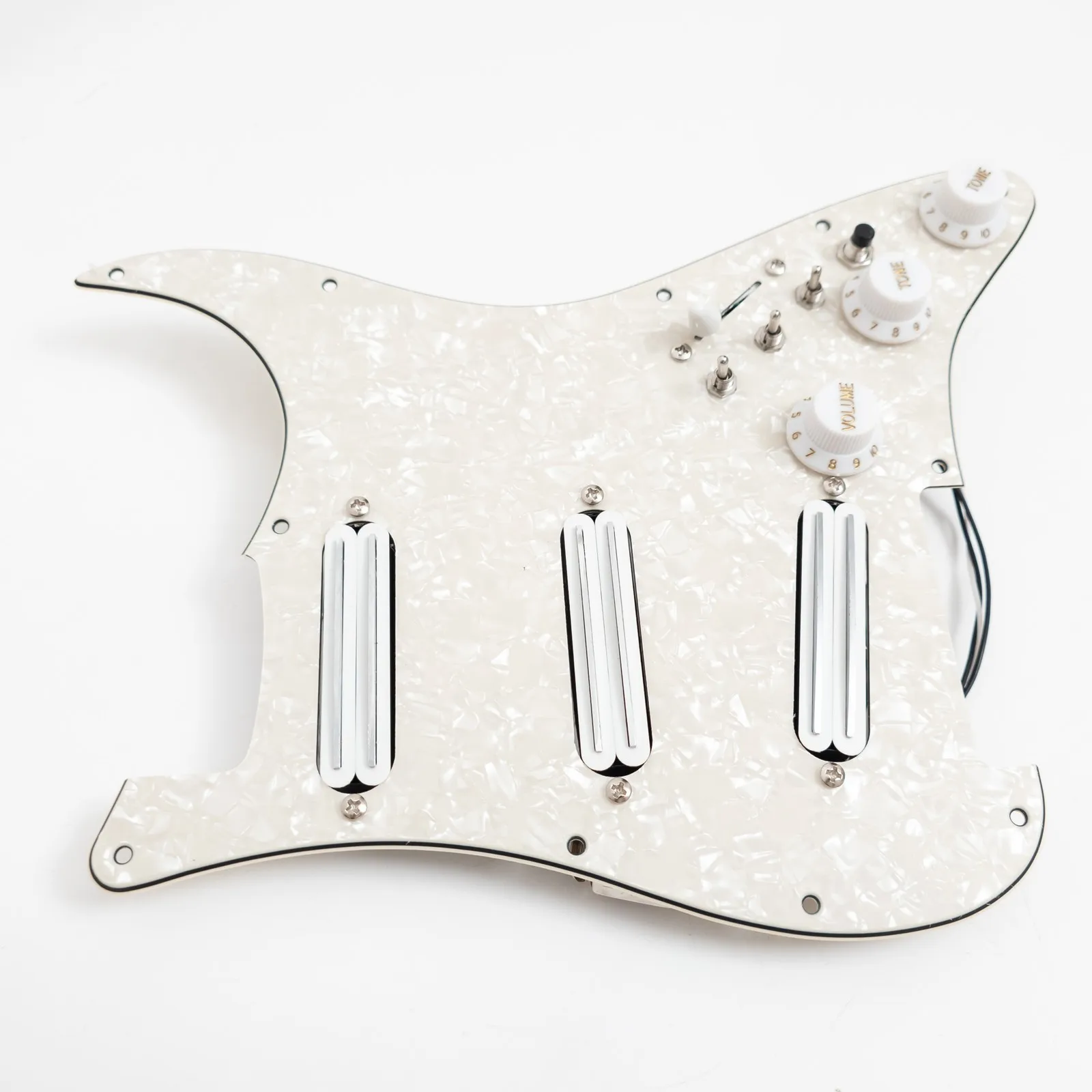 SSS Prewired Loaded Pickguard 3 Dual Rail Mini Humbucker Pickups Coil Split Function 11 Hole Replacement For ST Guitar