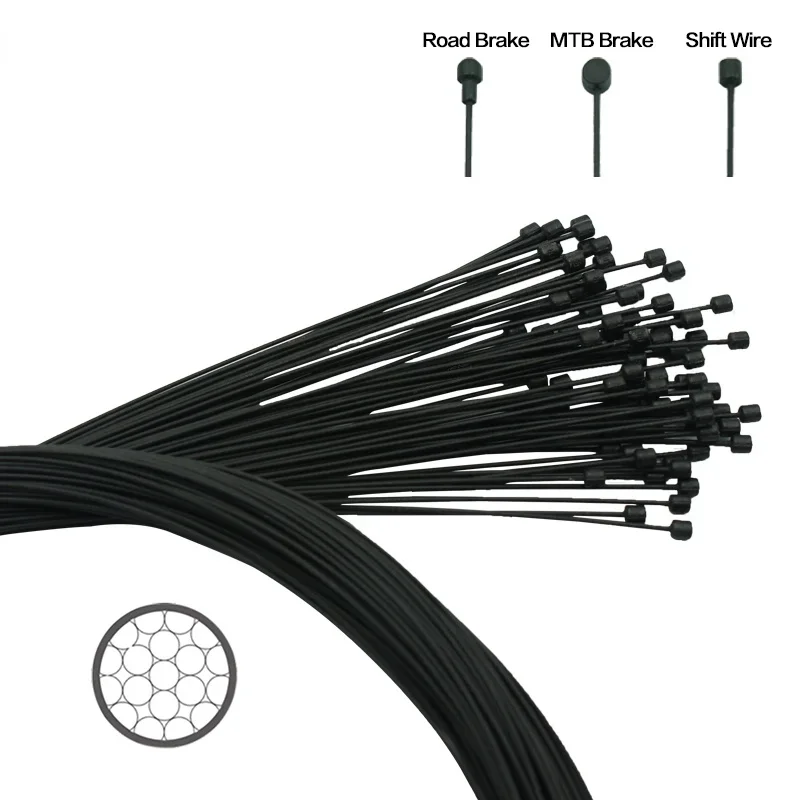 1pc  Coated Cable For MTB  Road Bicycle Road Bike Shifter/Brake Front Rear Derailleur Brake Cable 2100mm 1550mm 1700mm 1100mm