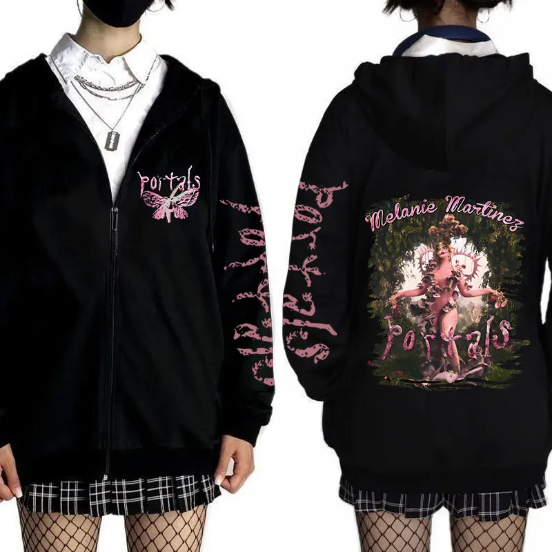 Melanie Martinez Portals Tour Zipper Hoodies Harajuku Aesthetic Zip Up Sweatshirts Hip Hop Streetwear Men Clothing Jacket Coats