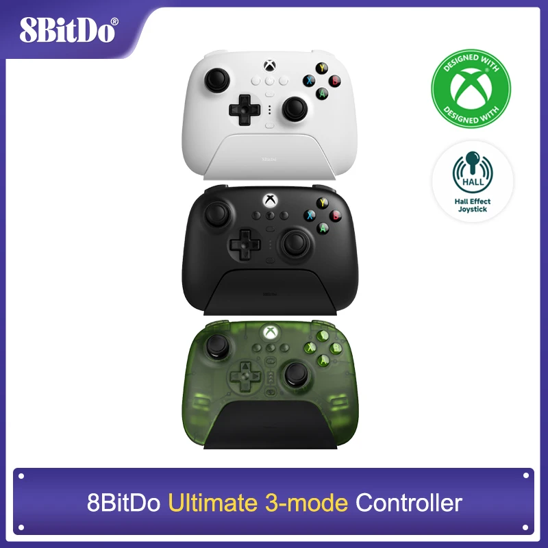 8BitDo Ultimate 3-mode Wireless Bluetooth Gaming Controller with Charging Dock for Xbox Series X|S, Xbox One Windows and Android