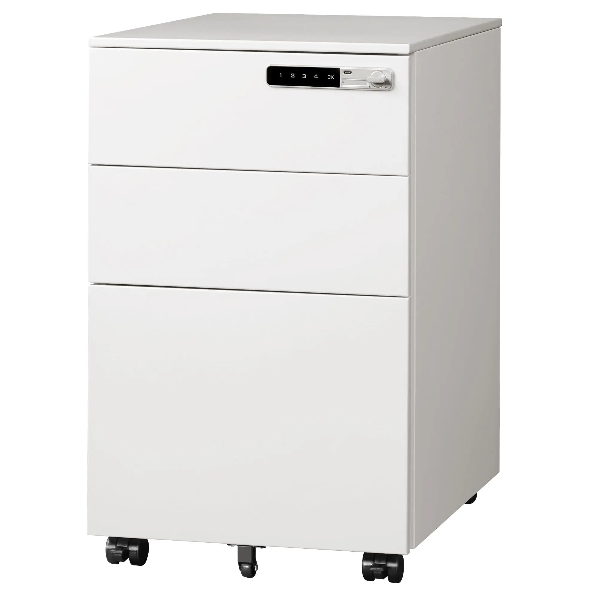 3 Drawer File Cabinet with Combination Lock, Fully Assembled