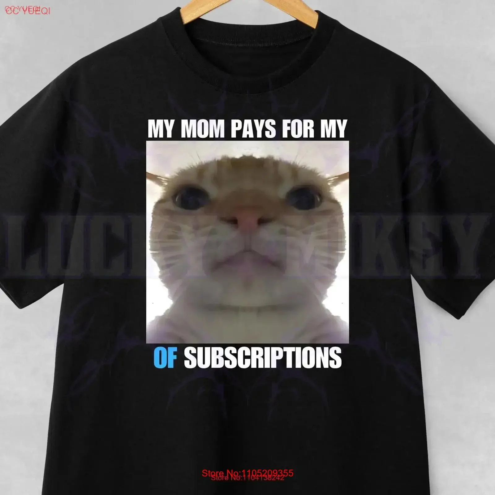 My mom pays for OF subscriptions meme T shirt Stupid Funny caT Unhinged Inappropriate cursed dumb vintage Washed Stylish