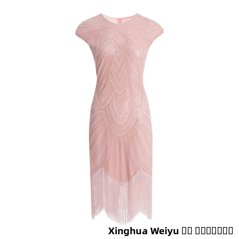 New Arrival Quali Tassel Weave Sequin Dr 920S Retro Film Gown Bright  Women's Traditional Costume Stage Costume