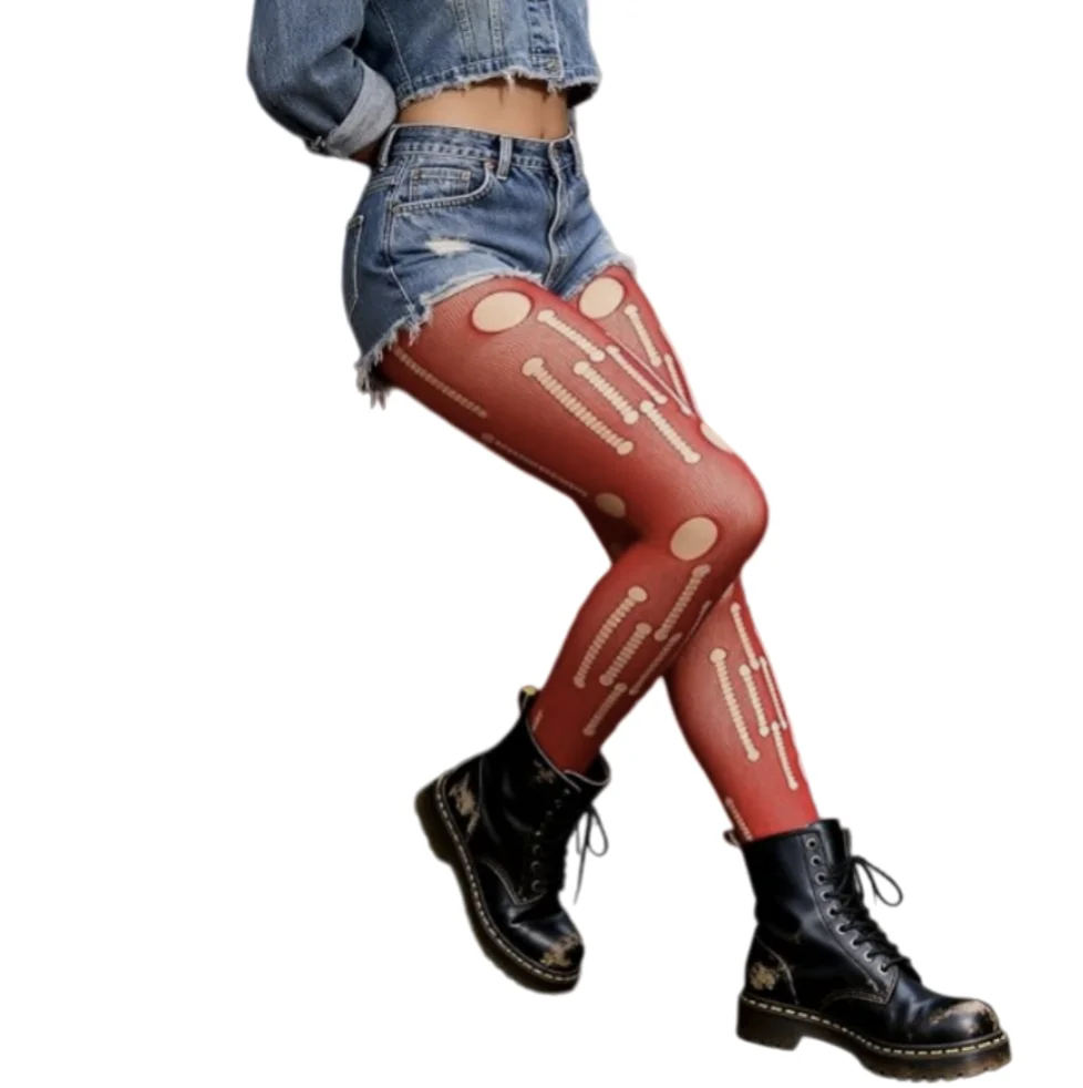 Rock Singer Tights Women's High Waist Bodystockings Fishnet Pantyhose White Black Red Sexy Tights Hot European Women Hosiery