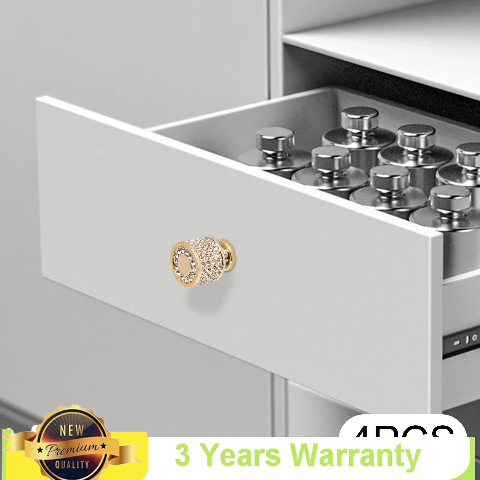 4 ชิ้นElegant Goldเฟอร์นิเจอร์ฮาร์ดแวร์,ทนทานและทนทานรอบลูกบิดตู้แกนทองเหลืองสําหรับDressers,ลิ้นชัก,ตู้เสื้อผ้า