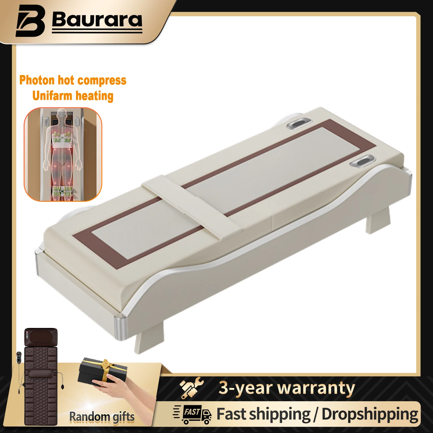 2025 Newest Jade Stone Massage Table Adjustable Height Electric massage bed sofaThermal Therapy Bed Spinal Carding Bed Warm Jade