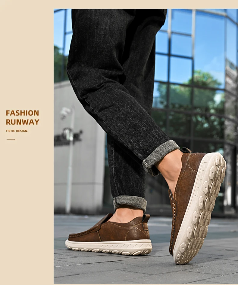 Neue Leder männer Müßiggänger Luxus Männer Casual Schuhe Mode Leichte Fahren Schuhe Atmungsaktive herren Schuhe Handgemachte Flache Schuhe – Detail 10