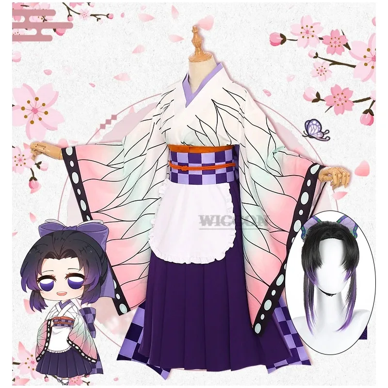 

Аниме-костюм AAA 2025, костюмы горничной Kochou Shinobu, кимоно для косплея на Хэллоуин, карнавальная форма w