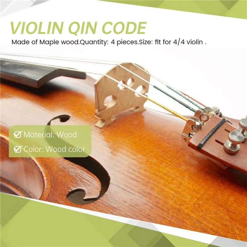 HOTB72A Violin Parts Violin-Bridge-5Pc-4/4 Maple Bridge Violin Parts, 4 Piece