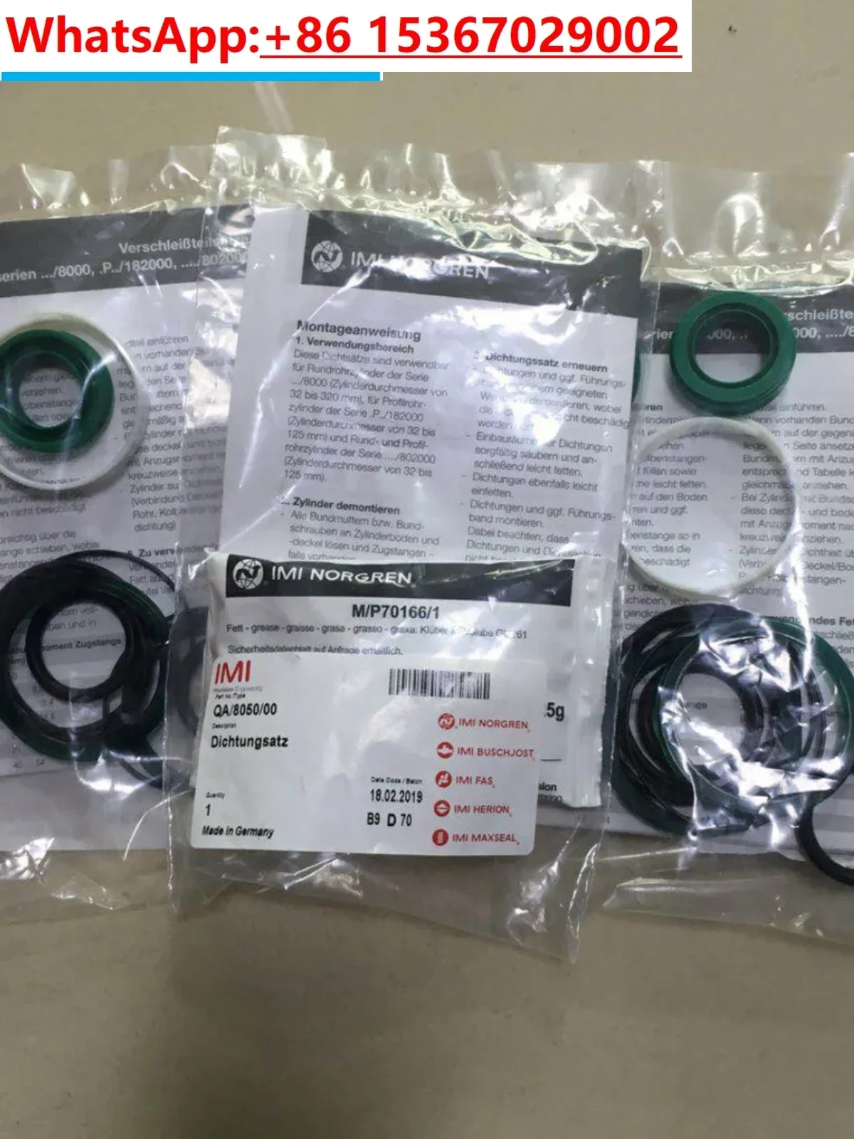 QA/8040/00 Spot Cylinder Repair Kit QA/8080/00 QA/8050/00 QA/8063/00