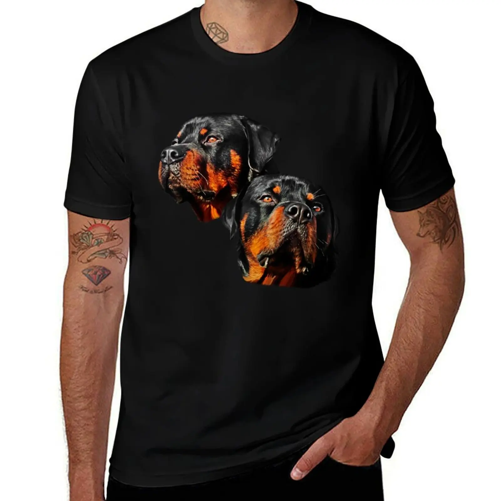 

Rottweiler dog portrait T-Shirt Outdoor Sports Lightweight Tee