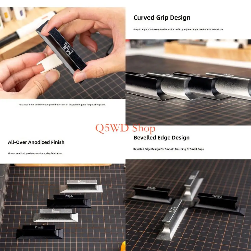 Q5WD Precisions Aluminum Sanding Plate Board With Beveled Edges For Detailed Work
