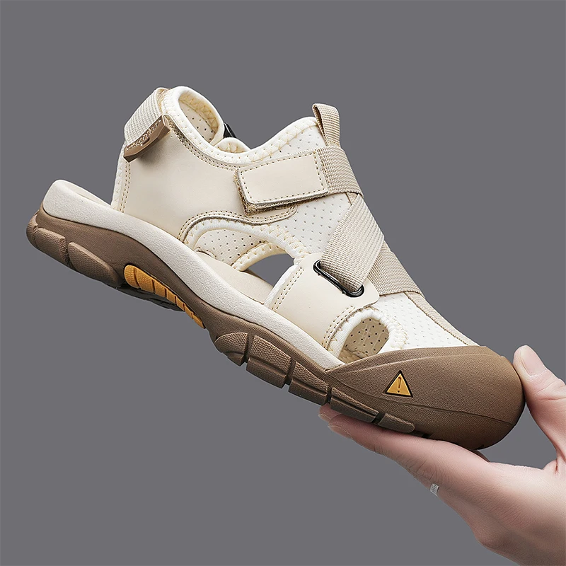 

Men's Sandals Summer Outdoor Wear Leather Slip-On Beach oes Anti-Slip Comfortable Breathable Casual Sle Thi Bot Rubb...