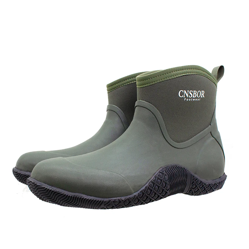 CNSBOR Work Boots for Men Waterproof Rain Boots Hiking Lightweight Ankle Garden Shoes