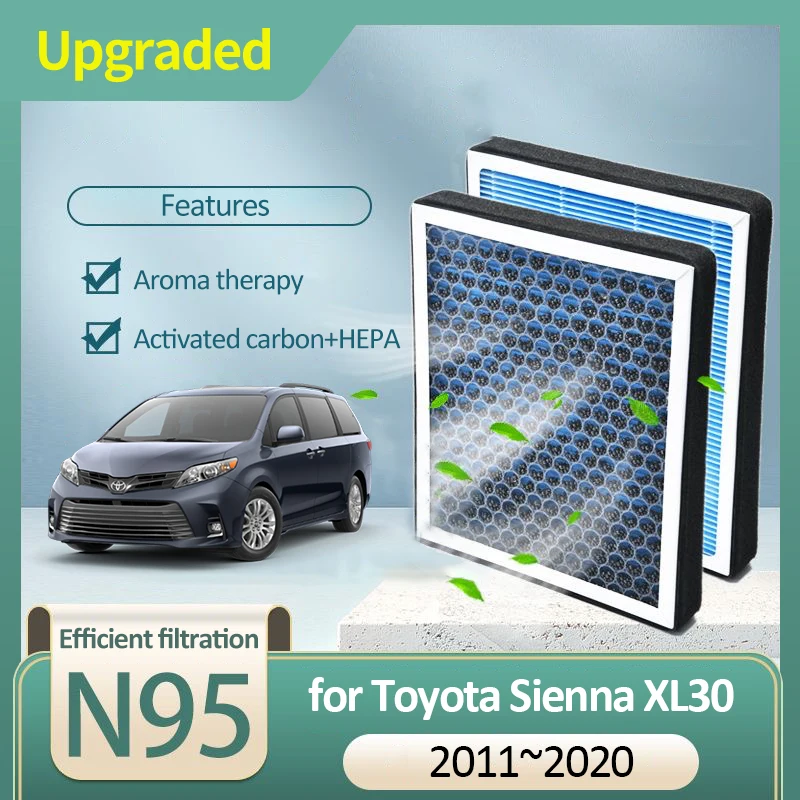 Activated Carbon Air Filter for Toyota Sienna XL30 MK3 2011 2012 2013 2014 2015 2016 2017 2018 2019 2020 Accessories Vehicles