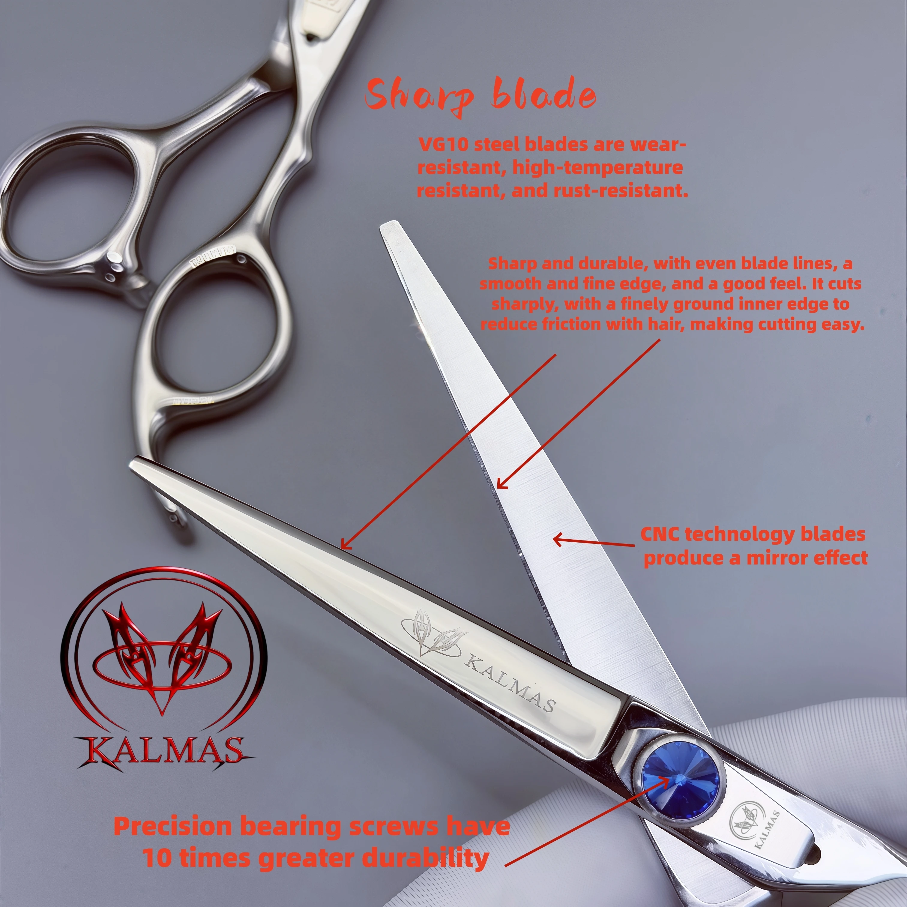Professional hair cutting tool, hair salon, hair cutting ultra-thin scissors 440C-VG10 6.0inch hair scissors tool