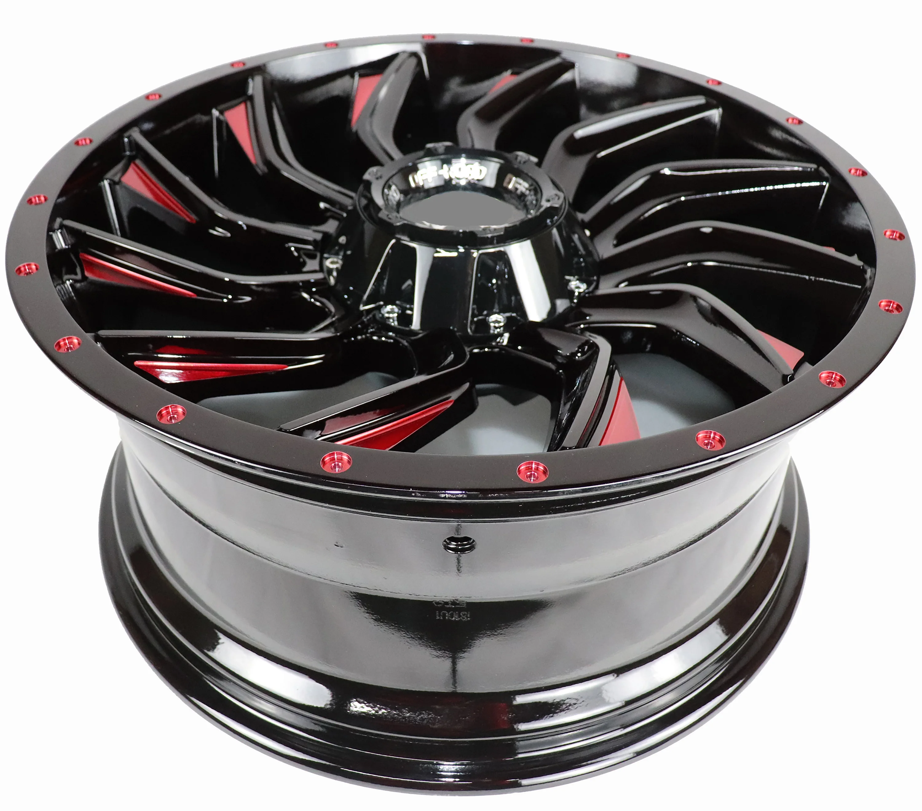 Glstar Factory 5*127 20 inch 9J Black milling Window dot red coating Rim Alloy Hub Wheel Rim