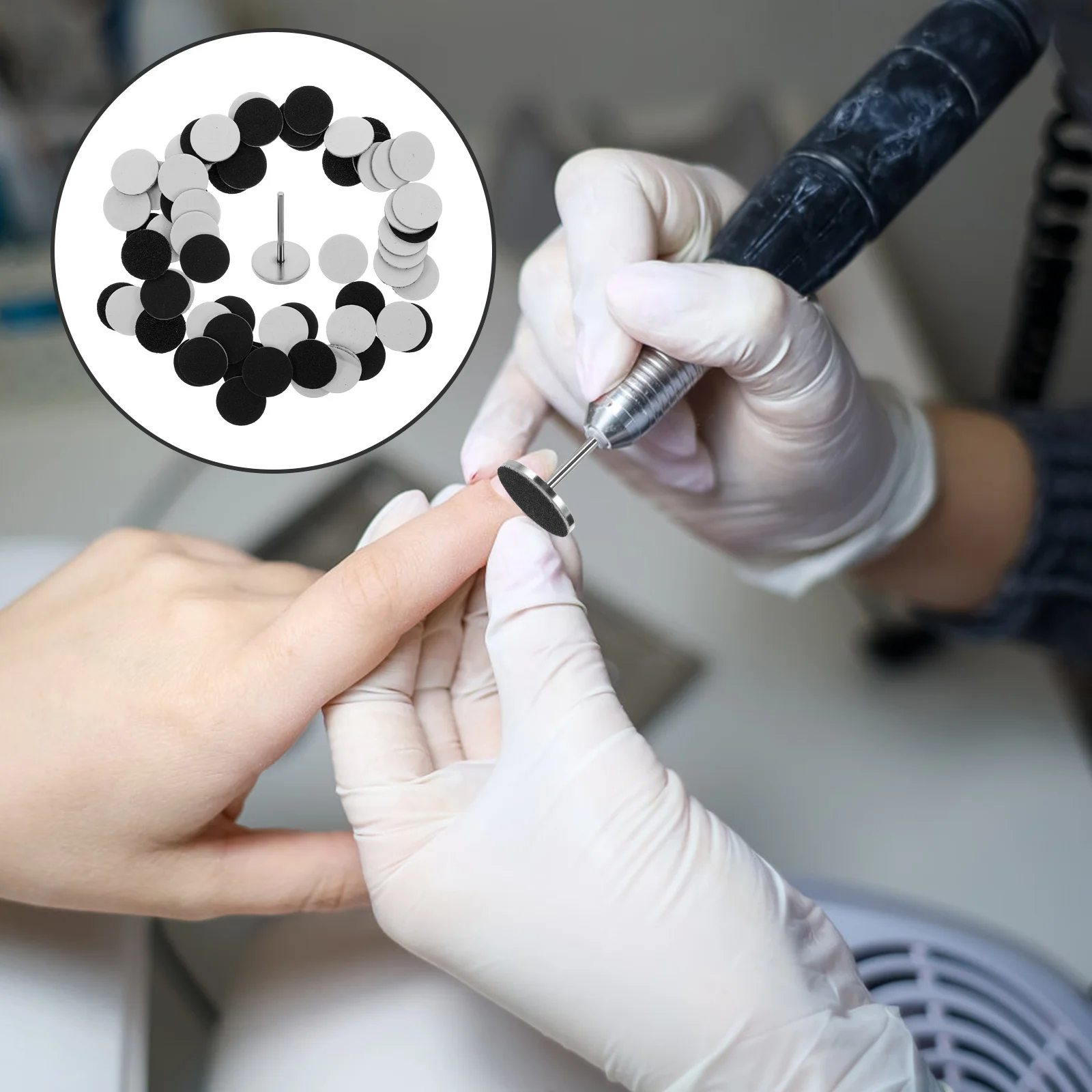 

60Pcs Sandpaper Discs for Nail Drill Manicure Sanding Bit Set Pedicure Callus Remover Flat Nail Bit Foot Skin Exfoliation Tools