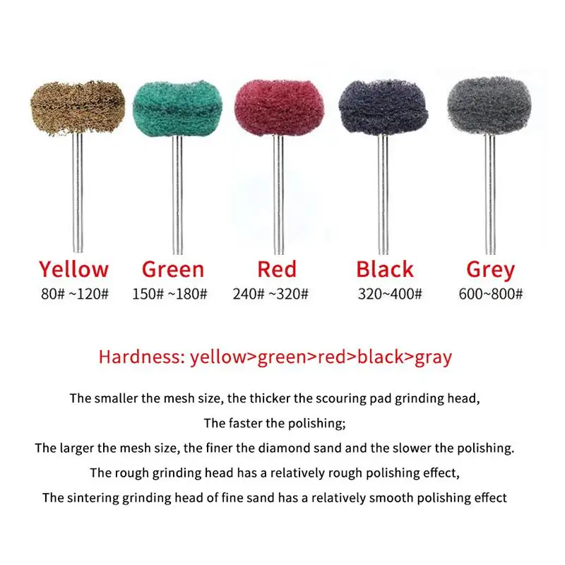 10PCS Mini Fiber Abrasive Brush Polishing Sanding Scouring Pad Cleaning Head For Electric Grinder Rotary Tools