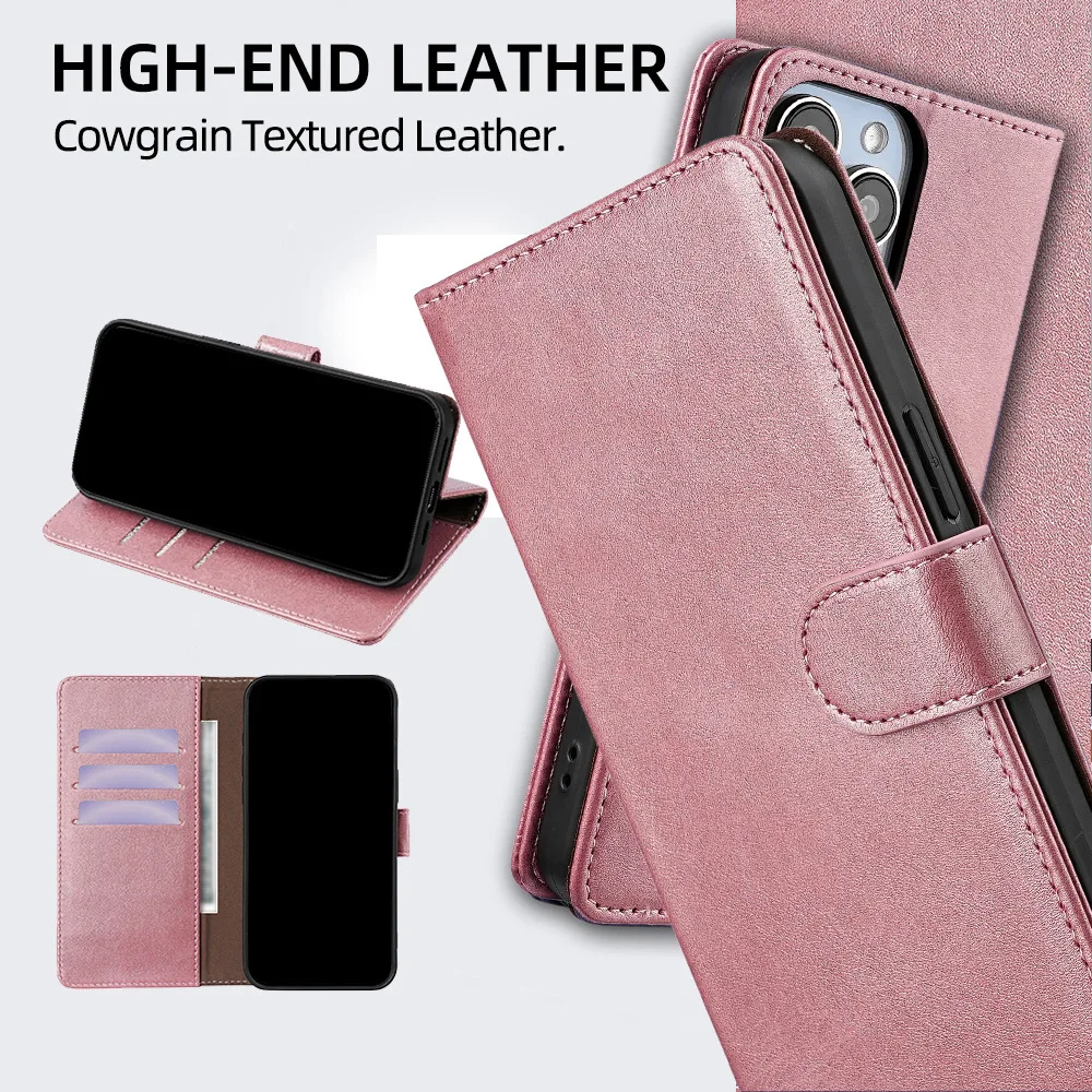 

Magnetic Buckle Flip Cover for Vivo X300 X200 X100 X90 S20 S19 S18 S17 S16 S15 V30 V27 V25 V23 with Built-in Wallet Card Slots