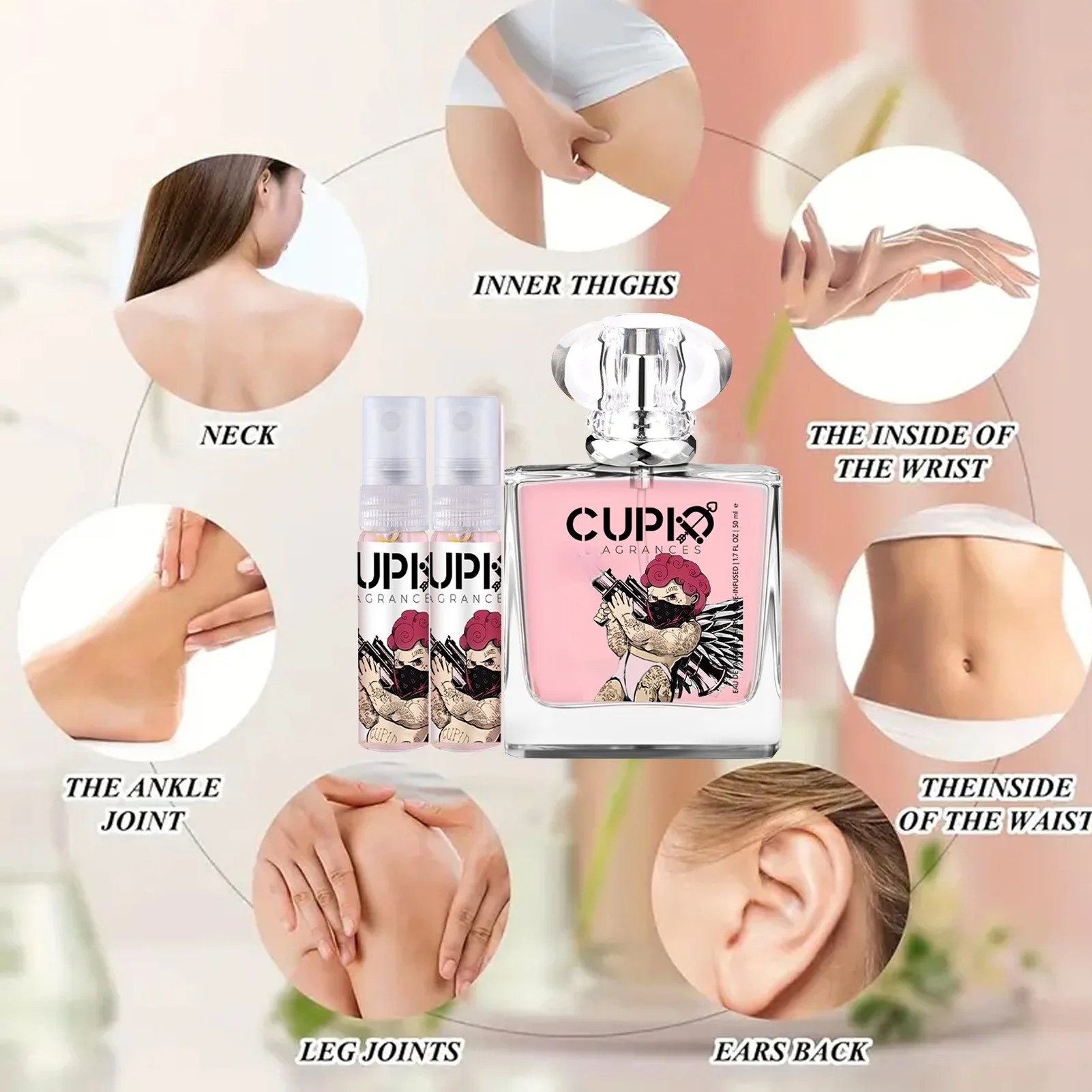 كيوبيد أو دو تواليت، مجموعة مكونة من 3 قطع، مجموعة كولونيا، عطر كيوبيد فريش الرومانسي، عطر رومانسي يدوم طويلاً، تواليت أو دو #4