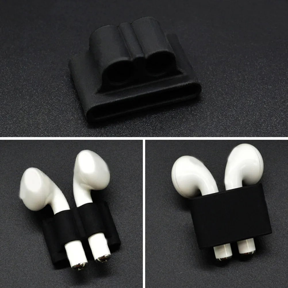 2pcs Silicone Headphone Holder For Durable Wireless Earbud Protector Case Headset Organizer Portable Audio Accessory