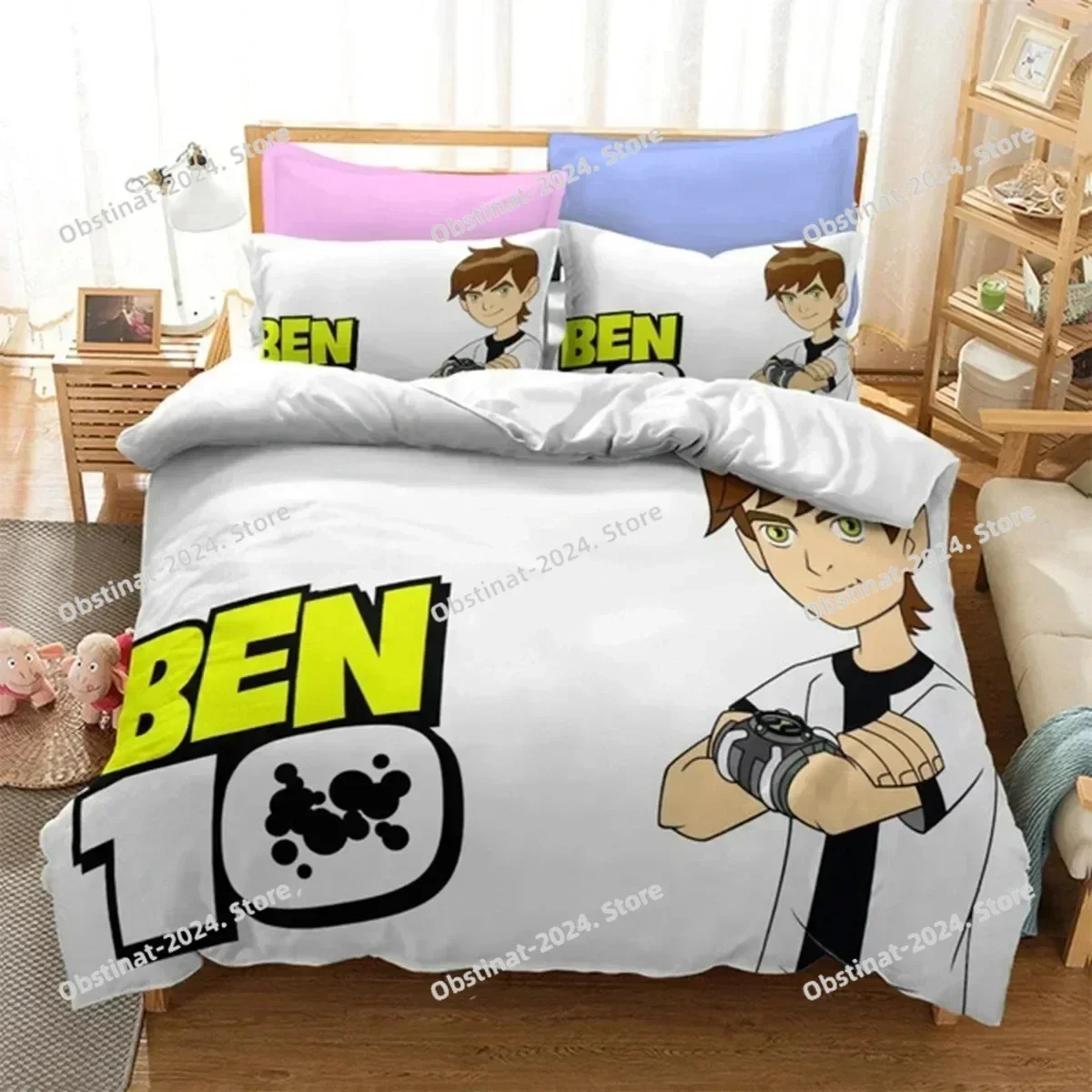 3d Ben Alien Force 10 Teenage Hacker Bedding Set Printed single Comforter Duvet Cover Pillow Case 3 Pieces Sets Kids Adult Size