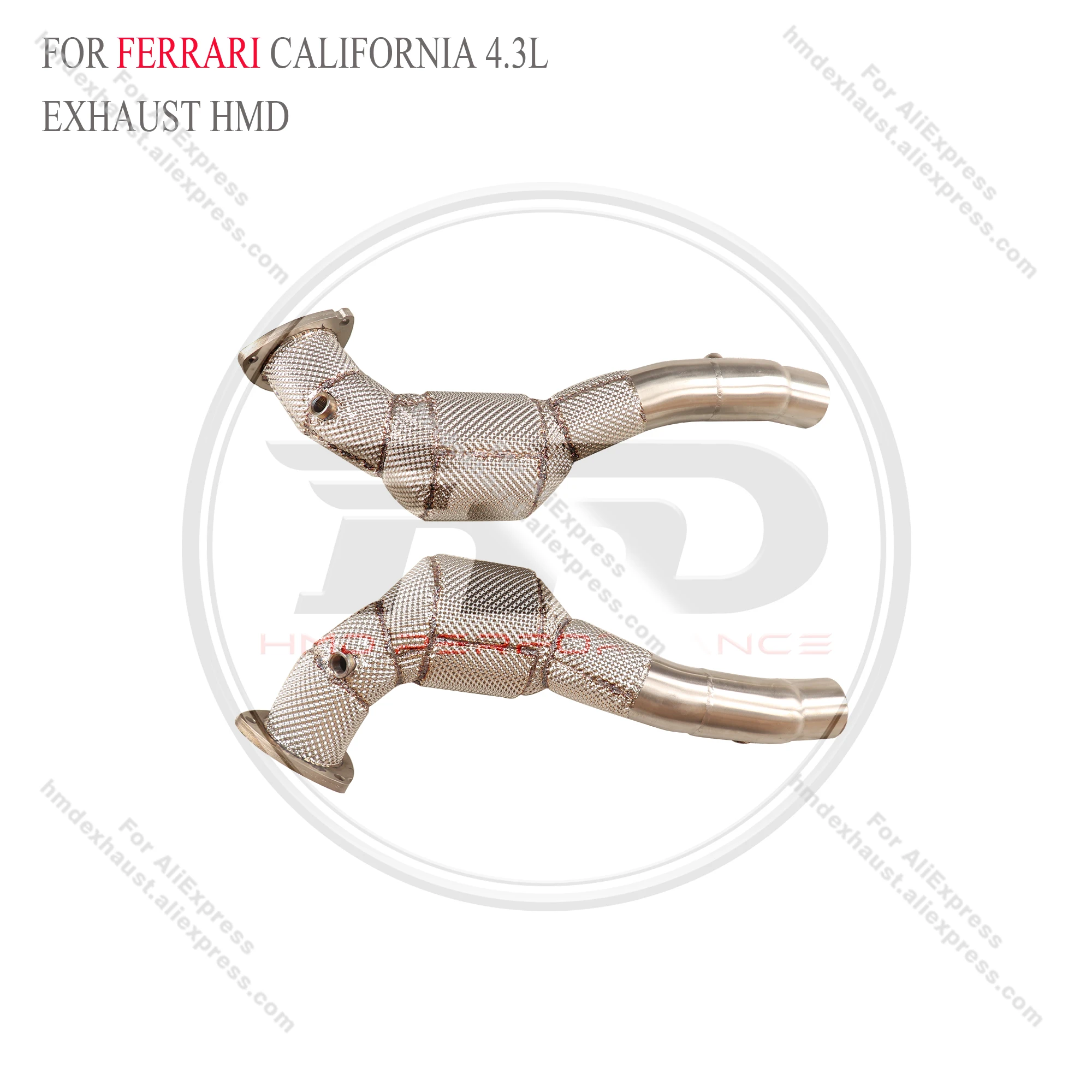 HMD Ti Catback وSS304 النازل لفيراري كاليفورنيا صمامات التفريغ كاتم الصوت X-tube تصميم نظام العادم