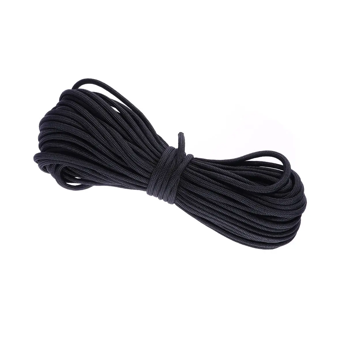 7M Black Paracord Nylon Braided Rope Wear Resistant Utility Cord for Handle Wrapping Outdoor DIY Crafts