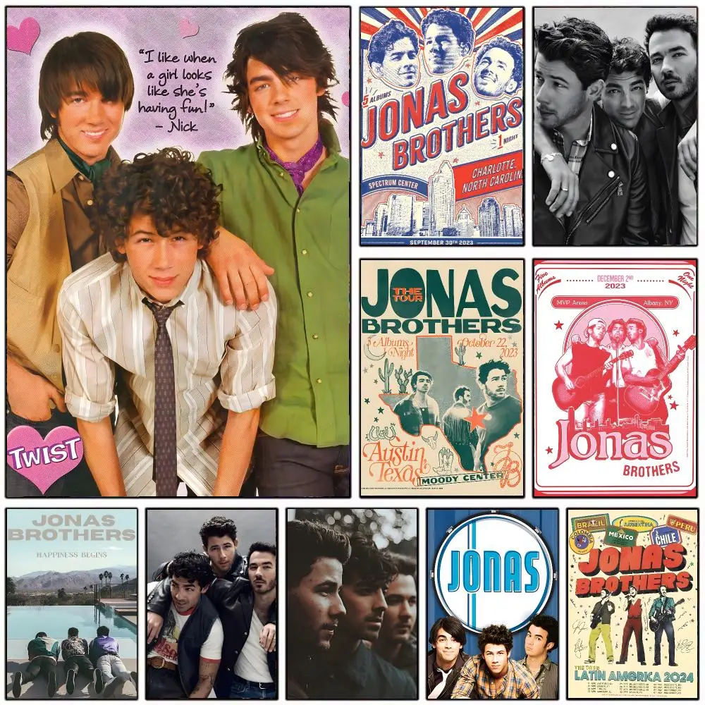 Pop-Band Jonas Brothers Poster Moderne Heimdekoration Innenarchitektur & Zeitgenössische Wandkunst-Kollektion