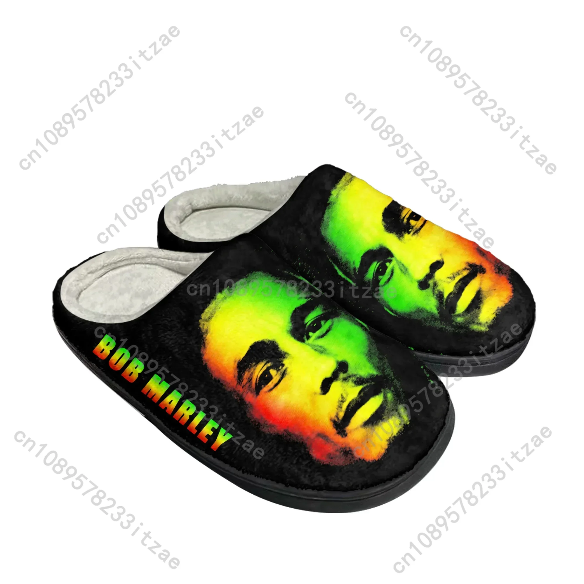 Hot Bob Marley Reggae Rasta Singer Home Cotton Custom Slippers Mens Womens Teenager Plush Casual Keep Warm Shoes Thermal Slipper